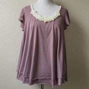 Mauve Knit Layered Top